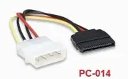6" 4-Pin Molex Male to SATA 15-Pin Power Cable PC-014