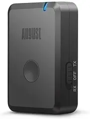 Bluetooth Transmitter Receiver 3.5mm AUX - August MR260 - Rechargeable Wireless Audio for Car, TV, Radio, Headphones, HiFi with 40ms Low Latency