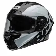 Race Star DLX Flex Offset Gloss Black White Full Face Helmet