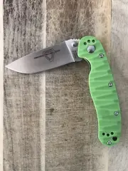 Ontario Green Handle Liner Lock Folding Pocket Knife