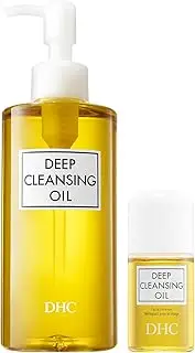 DHC Deep Cleansing Oil and Travel Size, Facial Cleansing Oil, Makeup Remover, Cleanses without Clogging Pores, Residue-Free, Fragrance and Colorant Free, For All Skin Types, 6.7 oz and 1 oz