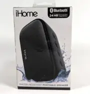 iHome Weather Resistant Portable Speaker Black Bluetooth IP66 IBT300B.EXv24 NEW