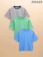 Joules Let's Go Multi Navy Pack of Three T-Shirts (E56231) | $55 - $69