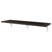 BERGSHULT / SANDSHULT wall shelf, brown-black/white stained aspen, 120x30 cm