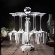 Elegant Desktop Crystal Glass Stemware Rack/Rotate 8 Wine Glass Storage Holder S