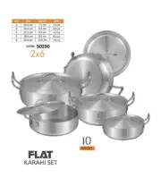 SONEX FLAT KARAHI SET 10PC COOKWARE WOK SET