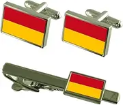 [Select Gifts] Cuenca City Ecuador Flag Cufflinks Tie Clip Box Gift Set