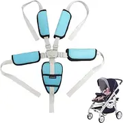 JRYXDS 5-Point Safety Belt, Safety Belt for Baby Pram, Adjustable High Chair Seat Belts, Tripp Trapp Strap, Universal Child Safety Belt for Children, Buggy (F)