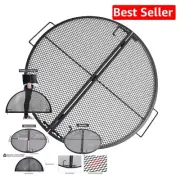 Durable 36-Inch Folding Fire Pit Grill Grate with Handles - Ideal for Picnics
