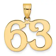 14k Yellow Gold Polished Number 63 Pendant