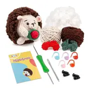 Crochet Kit DIY Hedgehog Crochet Kit with Knitting Yarn Needles Plush Doll Easy