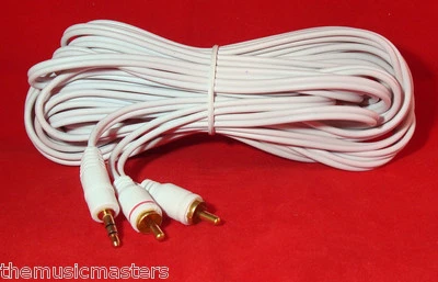 12' ft 3.5MM (1/8") Stereo Male to Dual RCA Plugs Premium Audio Cable Wire VWLTW