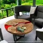 Red Epoxy Resin Console Coffee Table Modern Hallway Garden Balcony Furniture De