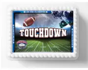 Football Touchdown Design Edible Image Personalized Edible Birthday Cake Topper