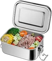 Leonyo 18.6oz 18/10 Stainless Steel Lunch Box, 550ml Mini Reusable Metal Bento Box, Leak-Proof Small Food Snack Containers for Camping, Dishwasher Safe, Oven Safe Except for Lid