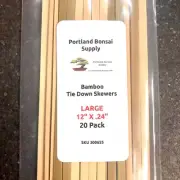 BONSAI BAMBOO TIE DOWN SKEWERS - Flat 1/4" x 12" 20 pack