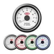 SAAS Muscle Series Tachometer - 52MM, White SG-TAC52W