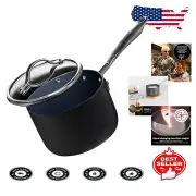 2-Quart Dark Gray Saucepan - Non-Toxic Non-Stick Oven & Dishwasher Safe Cookware