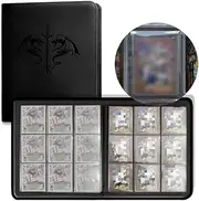Toploader Binder,Top Loader Card Storage Case,9-Pocket Pages Sleeves Hold up 288 Cards.for 3×4" rigid baseball cards,game cards,football cards,TCG CCG cards collectible album display storage