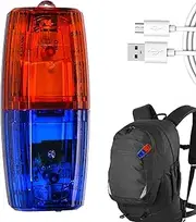 Safety Patrol Alarm Flash Signal Strobe Lamp - Efficient Warning Strobe Shoulder Lights | Effective Red and Blue Light Night | Windshield Safety Warning pollice Light for Jogging