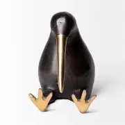 Mercana Furniture Dodo Black and Gold Cast Metal Mauritian Bird Sculpture