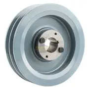 Cast Iron 6.75" Dual Groove Pulley Belt B Section 5L with 1-1/4" Sheave Bushing