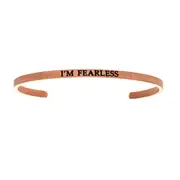 Intuitions Stainless Steel I’M FEARLESS Diamond Accent Cuff Bangle Bracelet, 7"