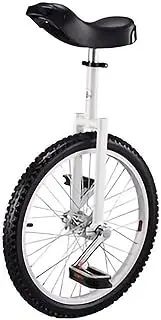 White Unicycle Cycling Outdoor Sports Fitness, Unicycle Wheel Free Stand Suitable for Height 160Cm-175Cm, 20 Inch (Color : White, Size : 20Inch) Durable TDF