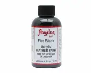 Angelus Acrylic paint FLAT BLACK - LARGE 118ml - For Leather & Synthetic AU