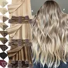 CLEARANCE Thick Clip In Remy Human Hair Extension Double Weft FullHead Highlight