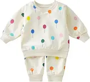 [Generic] Baby Room Ideas Wear Balloons Pants Set Baby Boys 2PCS Sweatshirt Kids Tops Clothes Outfits Toddler Tracksuit + Girls Colorful Sports Girls Outfits&Set Baby Girl Outfits 6-9 Months