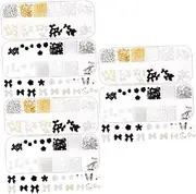 Ipetboom 3sets Nail Gems and Rhinestones Mixed Flatback Charms for DIY Nail Art Flower Decorations for Creative Art Accessories for Women 2boxes*3