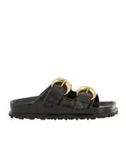 embossed-monogram leather slides 36 Black