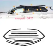 For Volkswagen Touareg 2019-24 Gloss Black Stainless Car Window Trim Strip 10PCS