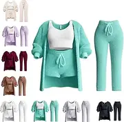 [Generic] Cozzyfits Pajama Set, Cozy Knit Pajama Set, Womens Pajama Sets Winter, 4 Piece Fuzzy Pajamas Set for Women