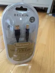 Elkins Gold Series Hi-Speed USB 2.0 Cable - A Male B Male Printer Scanner Cable