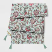 72" x 14" Cotton Printed Reversible Table Runner Blue - Threshold