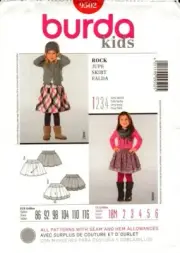 Burda Sewing Pattern 9502 Burda Kids Girls Toddler Skirt Sizes 18M-6 NEW