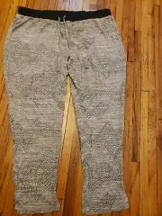 NEW NWT Natural Reflections Women's Gray Pattern Jogger Pajama Pants SIZE XXL