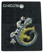 Chico's Brooch Pin Lizard Gecko Rhinestone - NWT