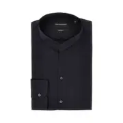[EMPORIO ARMANI] EMPORIO ARMANI Stretch satin shirt with Guru collar Man 43 43 Blue
