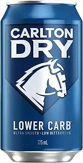 Carlton Dry, Low Carb & Full Strength Beer, Crisp & Refreshing Finish, Classic Australian Lager, 4.5% ABV, 375mL (Case of 30 Cans)