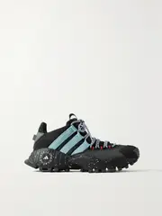[adidas by Stella McCartney] adidas by Stella McCartney - Seeulater Twill-trimmed Jersey, Shell And Vegetarian Suede Sneakers - Black - UK 4.5 UK 4.5 Black