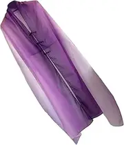[generic] Lightweight Gradients Tie Dyes Shawl Wrap for Sun Protective Women's Chinese Ethnic Styles Button Front Ponchos