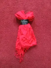 (OFFERS WELCOME) Pashmina Style Shawl By Ashley Cooper Red NWT