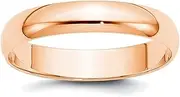 [JewelryWeb] 10k Rose Gold 4mm Ltw Half Round Band Ring Size 4.5-Band Style-Ring for Women and Men