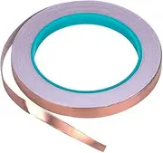 Bullet Face Copper Foil Tape With Double-sided Conductive (0.6cm X 21.8yards) - EMI Shielding, Stained Glass, Soldering, Electrical Repairs, Slug Repellent, Paper Circuits, Grounding