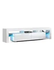 [Artiss] RGB LED TV Stand Cabinet Entertainment Unit 189cm in White