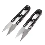 2Pcs Black Handle Tailor Craft Yarn Spring Scissors Stitch Shear Sewing Tool