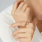 Feather Zircon Open Ring